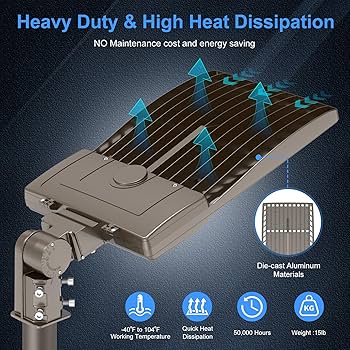 400W LED Parking Lot Light Dusk to Dawn 60,000LM, DLC ETL